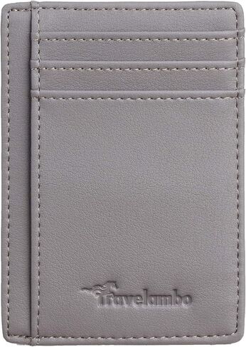Travelambo Front Pocket Minimalist Leather Slim Wallet RFID Blocking Medium Size in Kuwait