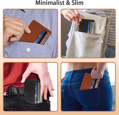 2 Pack Slim Minimalist Wallet, Business Card Case Professional PU Leather, Front or Back Pocket Card Holder Wallet Credit Card ID Case/Holder for Men & Women. (Lake Blue+Gray) in Saudi Arabia