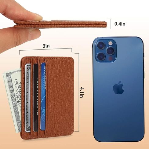 2 Pack Slim Minimalist Wallet, Business Card Case Professional PU Leather, Front or Back Pocket Card Holder Wallet Credit Card ID Case/Holder for Men & Women. (Lake Blue+Gray) in Saudi Arabia