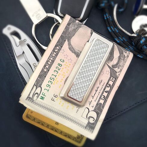 M-Clip Carbon Fiber Money Clip, Cash and Credit Card Holder, Minimalist Wallet Alternative in Saudi Arabia