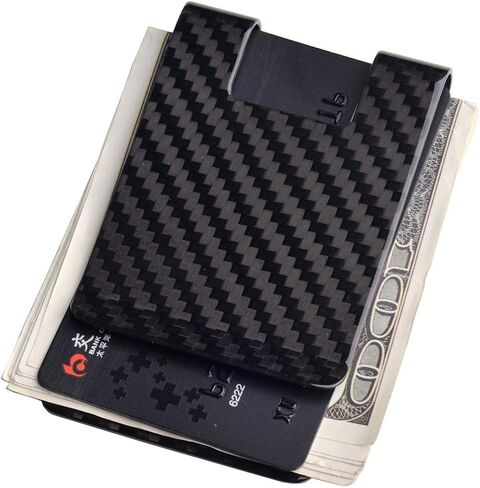CL CARBONLIFE Carbon Fiber Money Clip Wallet, Business Card Holder RFID Protector Credit Card Holder Wallet Clips For Men (X-Large, 3.5"x2.2"x0.6") in Saudi Arabia