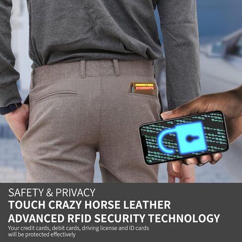 BEARTWO Holder for Airtag Wallet: Genuine Leather Slim Money Clip Wallet for Men in Kuwait