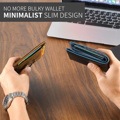 BEARTWO Holder for Airtag Wallet: Genuine Leather Slim Money Clip Wallet for Men in Kuwait