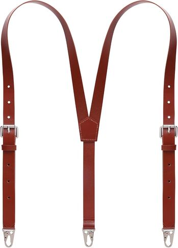Ringsun Genuine Leather Suspenders for Men, Y Design Leather Suspenders in Saudi Arabia