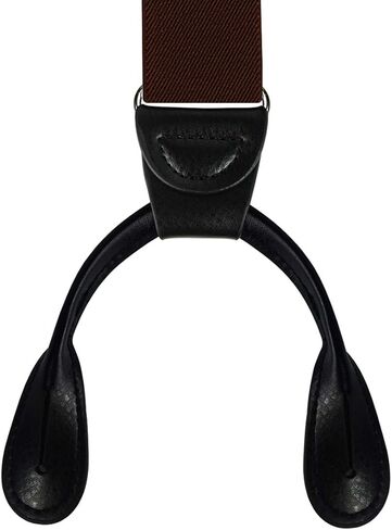 Moulen Men's Y-Back 1.4 Inches Wide Button End Elastic Adjustable Suspenders in Saudi Arabia