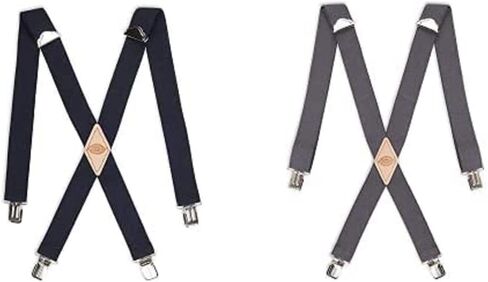 Dickies Men's 1 1/2 inch Solid Straight Clip Adjustable X Back Suspender in Kuwait