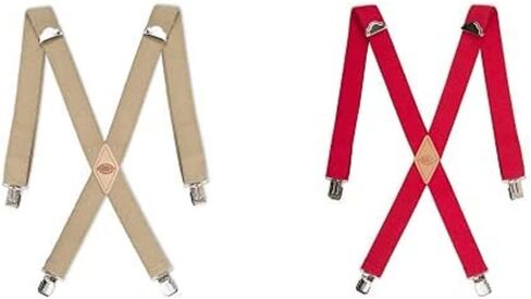 Dickies Men's 1 1/2 inch Solid Straight Clip Adjustable X Back Suspender in Kuwait