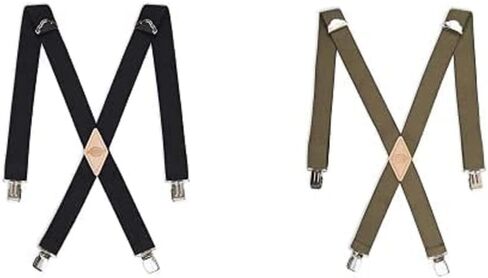 Dickies Men's 1 1/2 inch Solid Straight Clip Adjustable X Back Suspender in Kuwait