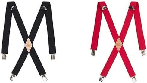 Dickies Men's 1 1/2 inch Solid Straight Clip Adjustable X Back Suspender in Kuwait