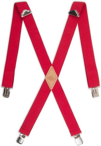Dickies Men's 1 1/2 inch Solid Straight Clip Adjustable X Back Suspender in Kuwait