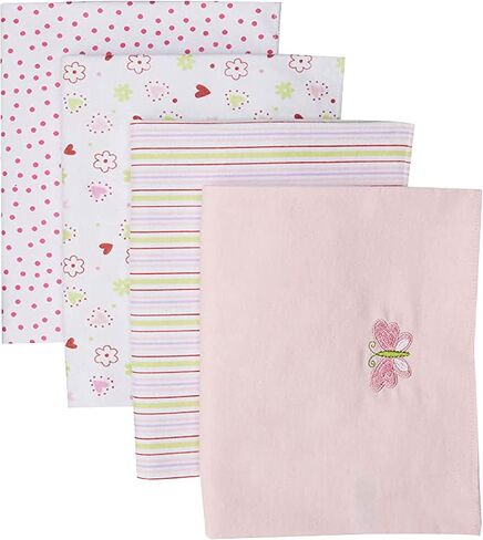 Spasilk Baby 4 Pack 100% Cotton Flannel Receiving Blanket in Kuwait