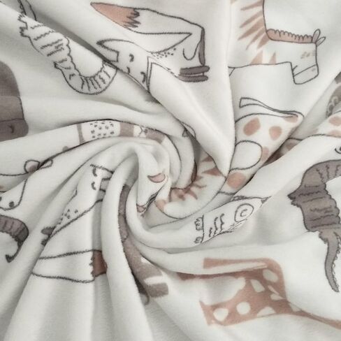 BORITAR Baby Blanket Lovely Animal Double Layer Dotted Back 30 x 40 Inch | Soft Minky Fabric Receiving Blanket for Boys Girls Infant Toddler Newborn Daily Use Crib Stroller Car Pet Shower Gift in Saudi Arabia
