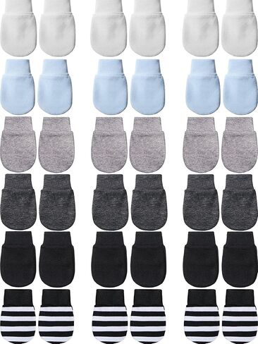 18 Pairs of Newborn Baby Mittens Infant Toddler Gloves No Scratch Mittens Cotton Gloves for 0-6 Months Baby Boys Girls in Saudi Arabia