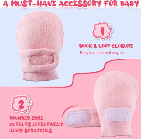 Newcotte 6 Pairs Baby Mittens No Scratch Newborn Cotton Breathable Gloves Baby Mitts for Boys Girls in Saudi Arabia