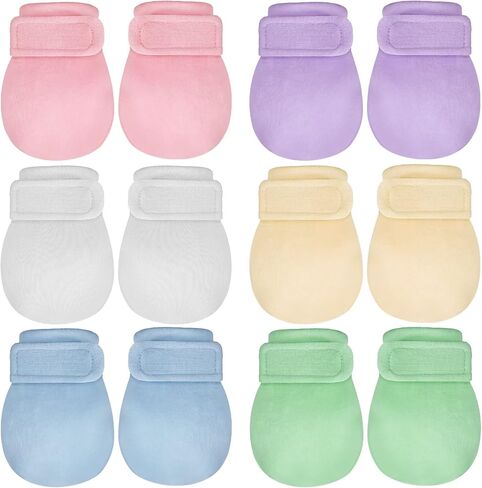 Newcotte 6 Pairs Baby Mittens No Scratch Newborn Cotton Breathable Gloves Baby Mitts for Boys Girls in Saudi Arabia