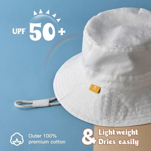 Baby Sun Hat for Boy Girl Toddler Summer Bucket Hat Kids Sun Protection Beach Hat Cotton Baby Hats in Saudi Arabia