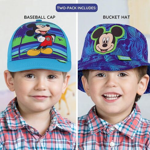 Disney Toddler Sun Hat, Or Mickey Mouse Kids Bucket Hat and Matching Baseball Cap for Boys, Age 2-4 in Saudi Arabia