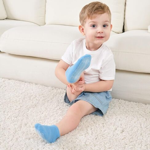 Zaples Baby Non Slip Grip Ankle Socks with Non Skid Soles for Infants Toddlers Kids Boys Girls in Saudi Arabia