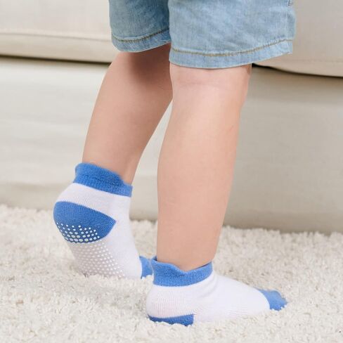 Zaples Baby Non Slip Grip Ankle Socks with Non Skid Soles for Infants Toddlers Kids Boys Girls in Saudi Arabia