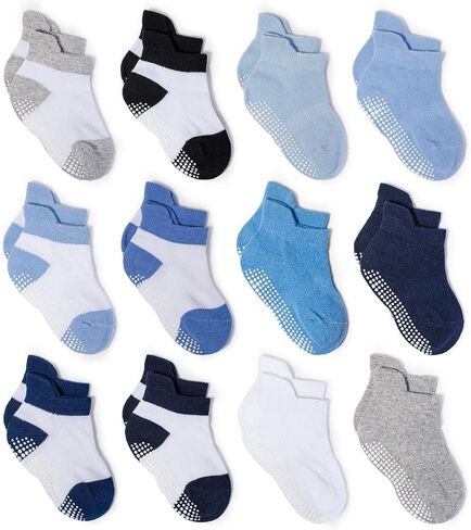 Zaples Baby Non Slip Grip Ankle Socks with Non Skid Soles for Infants Toddlers Kids Boys Girls in Saudi Arabia