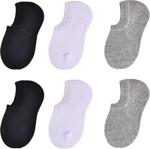 JORMATT Toddler No Show Socks Little Girls Boys Cotton Socks Anti Slip Low Cut Ankle Socks With Grips (6-12 Pairs) in Saudi Arabia