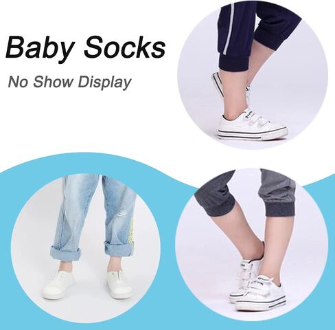 JORMATT Toddler No Show Socks Little Girls Boys Cotton Socks Anti Slip Low Cut Ankle Socks With Grips (6-12 Pairs) in Saudi Arabia