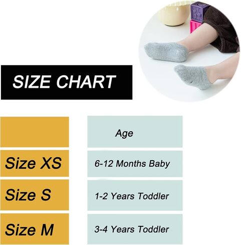 JORMATT Toddler No Show Socks Little Girls Boys Cotton Socks Anti Slip Low Cut Ankle Socks With Grips (6-12 Pairs) in Saudi Arabia