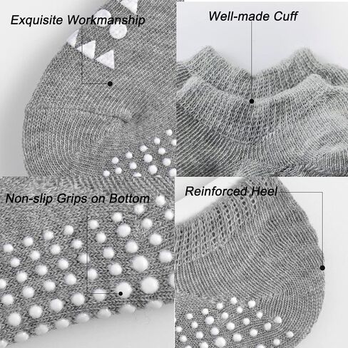 JORMATT Toddler No Show Socks Little Girls Boys Cotton Socks Anti Slip Low Cut Ankle Socks With Grips (6-12 Pairs) in Saudi Arabia