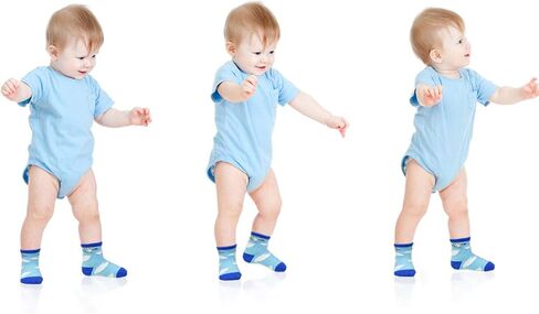 HYCLES Anti Slip Toddler Socks, 12 Pairs Non-Skid Cotton Grip Kid Socks for 1-7T Boy Girl 6-12 Month Baby in Saudi Arabia