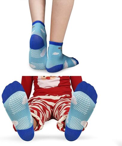 HYCLES Anti Slip Toddler Socks, 12 Pairs Non-Skid Cotton Grip Kid Socks for 1-7T Boy Girl 6-12 Month Baby in Saudi Arabia