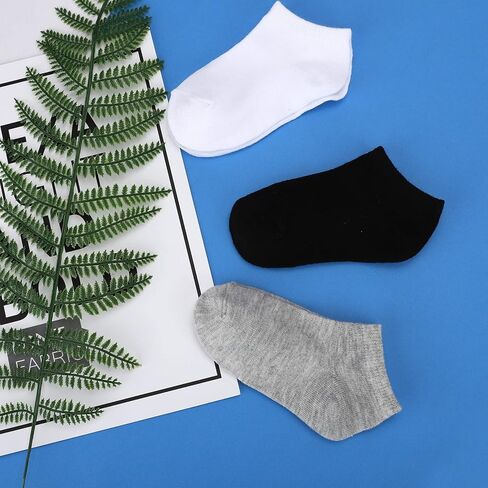 BOOPH 12 Pairs Kids Ankle Socks Boys Girls Low Cut Half Cushion Athletic Socks in Kuwait