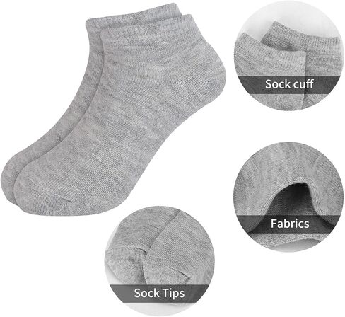 BOOPH 12 Pairs Kids Ankle Socks Boys Girls Low Cut Half Cushion Athletic Socks in Kuwait