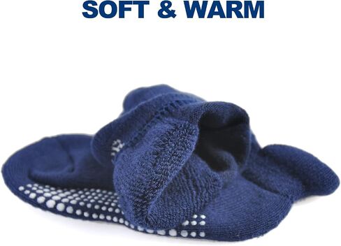 EPEIUS Baby Socks Toddler Non-slip Socks Thick Cotton Ankle Socks with Grips Kids Boys Girls 6/12 Pack in Saudi Arabia