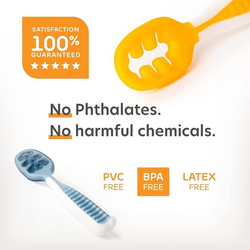 numnum Pre-Spoon GOOtensils + Suction Bowl Self Feeding Set for Babies & Toddlers | Baby Spoon Set (Stage 1+ 2) | 100% Food Grade Silicone BPA-Free | Strong Suction | 4 months+ (Blue/Glacier Green) in Kuwait