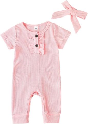 Cecobora Infant Newborn Baby Boys Girls Cotton Linen Romper Summer Jumpsuit Sleeveless Overalls Clothing Set in Saudi Arabia