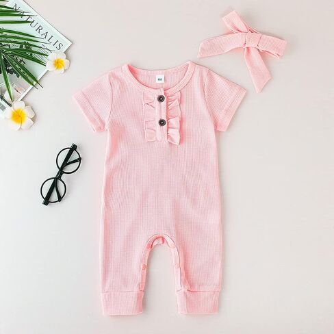 Cecobora Infant Newborn Baby Boys Girls Cotton Linen Romper Summer Jumpsuit Sleeveless Overalls Clothing Set in Saudi Arabia