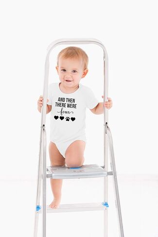 And Then There Were Four - Loving Pet Family - Funny Baby Bodysuit in Kuwait