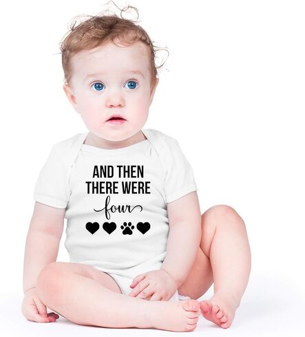 And Then There Were Four - Loving Pet Family - Funny Baby Bodysuit in Kuwait