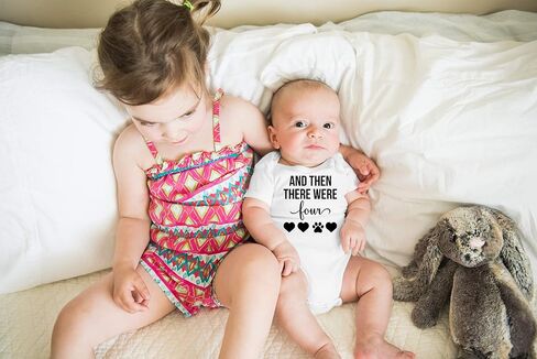 And Then There Were Four - Loving Pet Family - Funny Baby Bodysuit in Kuwait