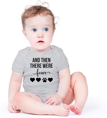 And Then There Were Four - Loving Pet Family - Funny Baby Bodysuit in Kuwait