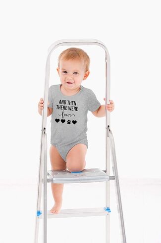 And Then There Were Four - Loving Pet Family - Funny Baby Bodysuit in Kuwait
