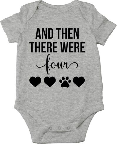 And Then There Were Four - Loving Pet Family - Funny Baby Bodysuit in Kuwait