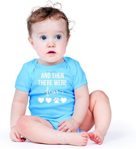 And Then There Were Four - Loving Pet Family - Funny Baby Bodysuit in Kuwait