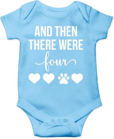 And Then There Were Four - Loving Pet Family - Funny Baby Bodysuit in Kuwait