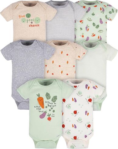 ملابس داخلية قصيرة الأكمام من Gerber للجنسين للأطفال مكونة من 8 قطع in Kuwait