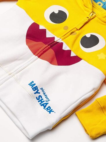 Pinkfong Boys Zip Up Big Face Hoodie-Baby Shark Yellow Toddler Size 2t-5t in Saudi Arabia