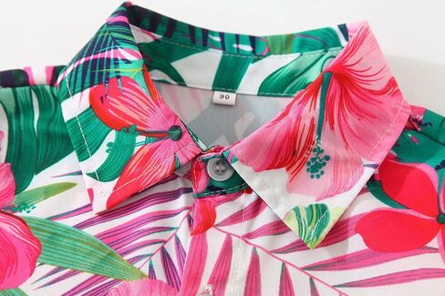 Baby Boys Casual Hawaiian Shirts Cotton Print Button Down Short Sleeve Shirt for Holiday in Saudi Arabia