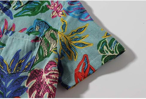 Baby Boys Casual Hawaiian Shirts Cotton Print Button Down Short Sleeve Shirt for Holiday in Saudi Arabia