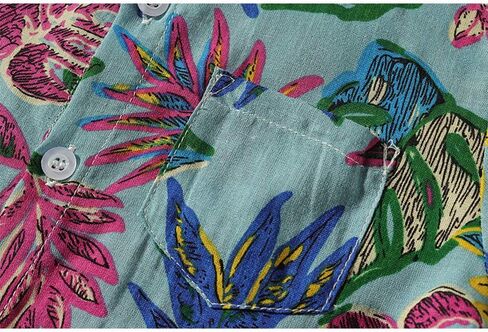 Baby Boys Casual Hawaiian Shirts Cotton Print Button Down Short Sleeve Shirt for Holiday in Saudi Arabia