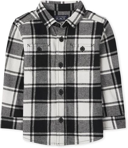 The Children's Place Baby Toddler Boys Long Sleeve Buffalo Plaid Flannel Button Down Shirt in Saudi Arabia
